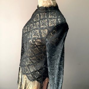 Fringe Hem Sheer Lace Shirt (Zara)